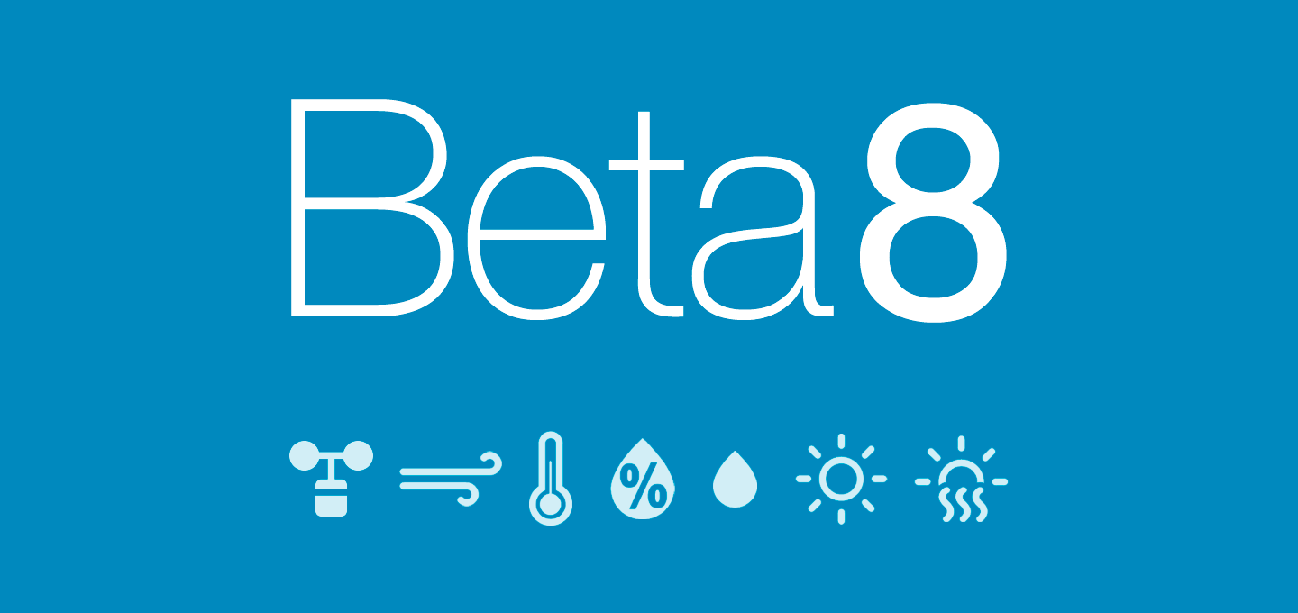 Weathercloud Beta 8 Now Available